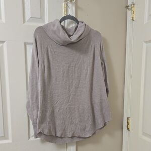 Elegant Women's Light Gray Cowl Neck Sweater